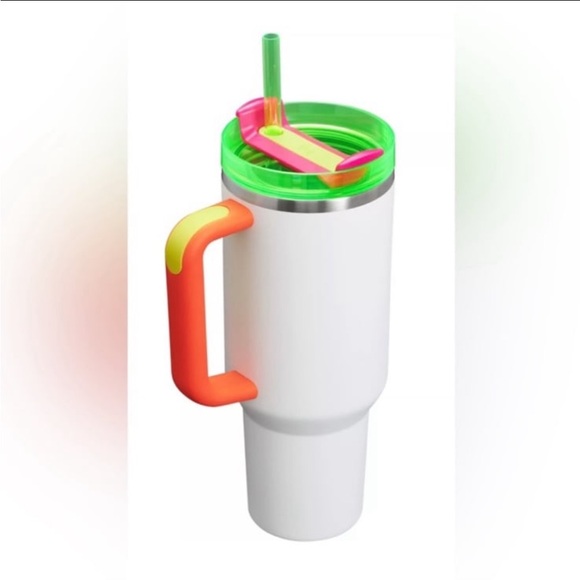 Stanley 40 oz. Quencher H20 FlowState Tumbler Spring Fling Collection Neon White - Picture 6 of 13